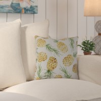 Beachcrest Home Thirlby Tossed Pineapples Outdoor Throw Pillow BCMH1048
